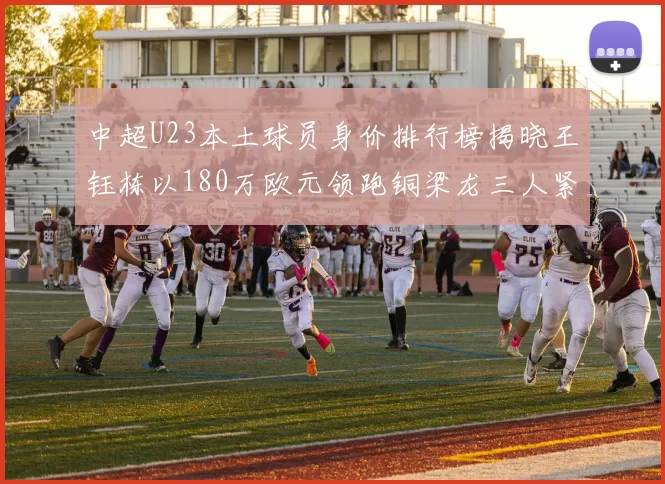 中超U23本土球员身价排行榜揭晓王钰栋以180万欧元领跑铜梁龙三人紧随其后